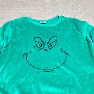 Disney Grinch fleece Pajama Christmas sweatshirt size L